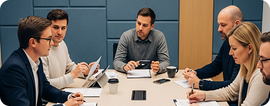 Team meeting and collaboration